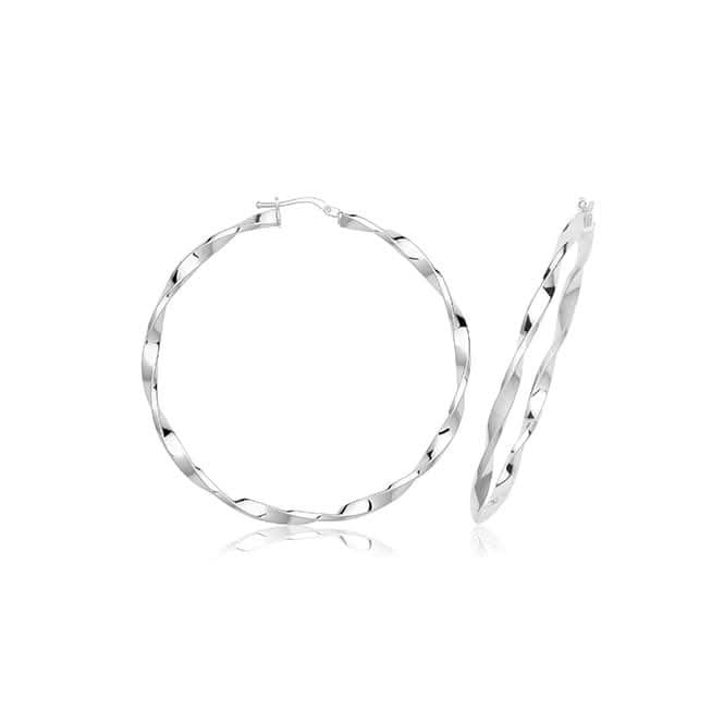 Acotis Silver Hoops Twisted G51371