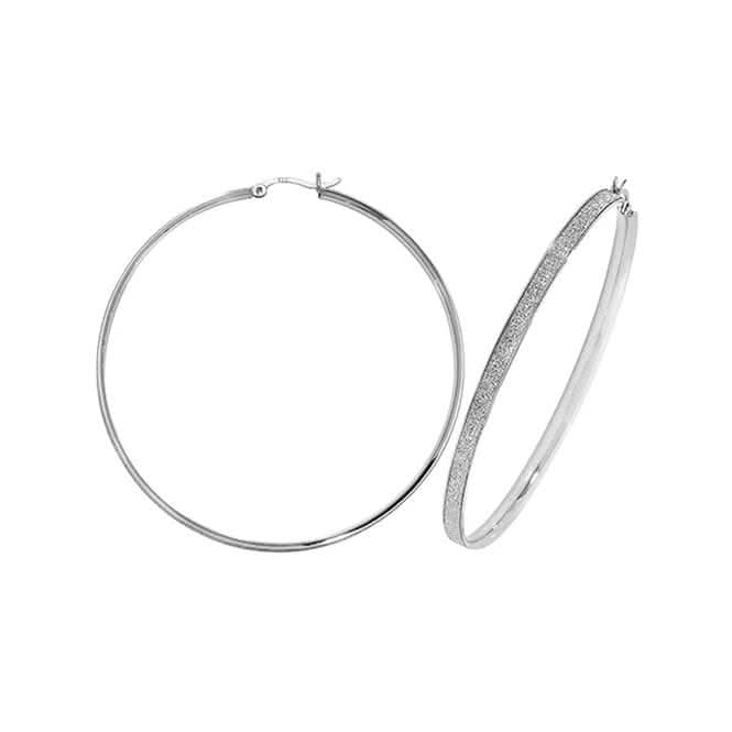 Acotis Silver Hoop Earrings Moondust G51101