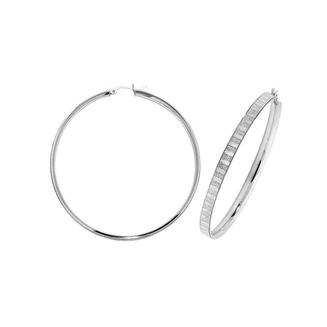 Acotis Silver Hoop Earrings Moondust G51103