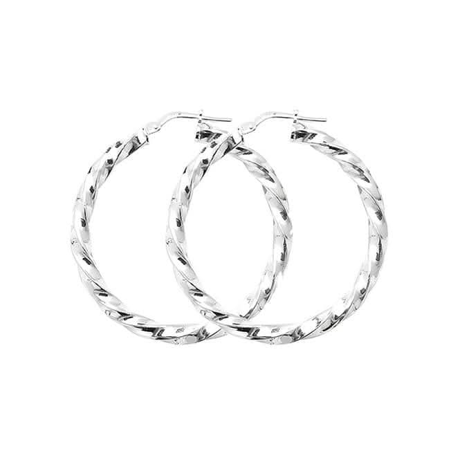Silver 60mm Twisted Hoop Earrings G5215Acotis Silver JewelleryG5215 - 30