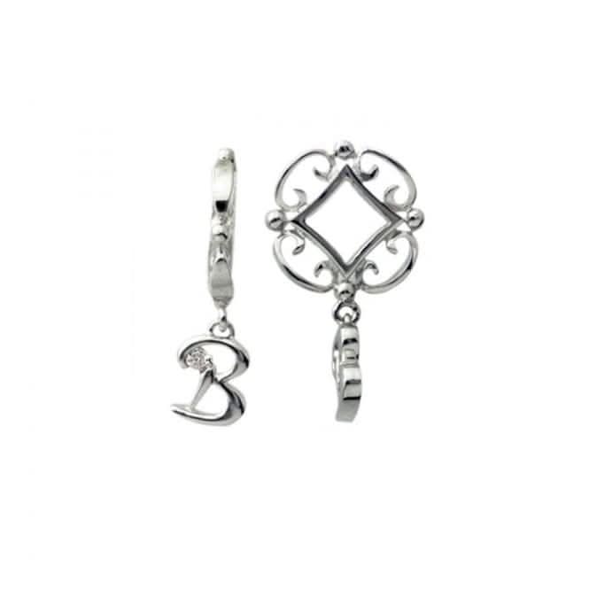 Silver B Initial Dangle Charm S201D