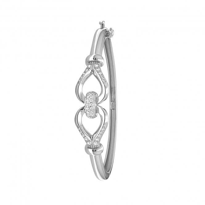 Silver Babies Bow Knot Zirconia Hinged Bangle G4419Acotis Silver JewelleryTH - G4419