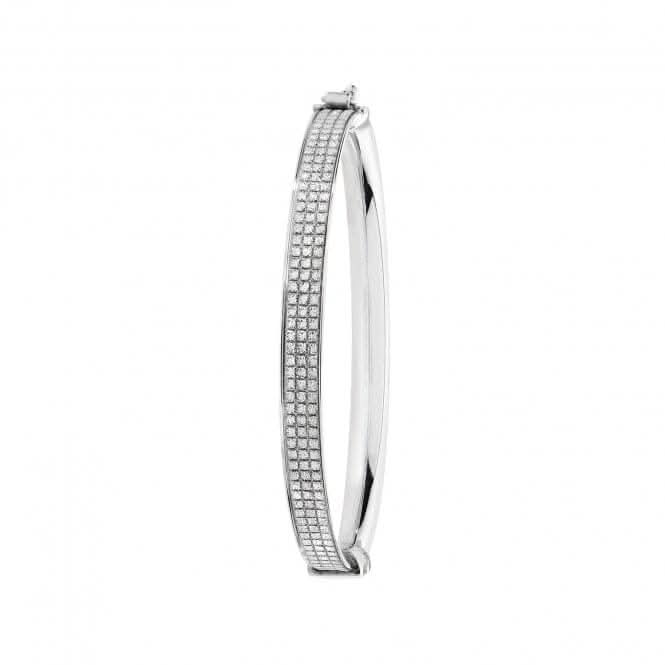 Acotis Silver Babies Oval Moondust Bangle G4387