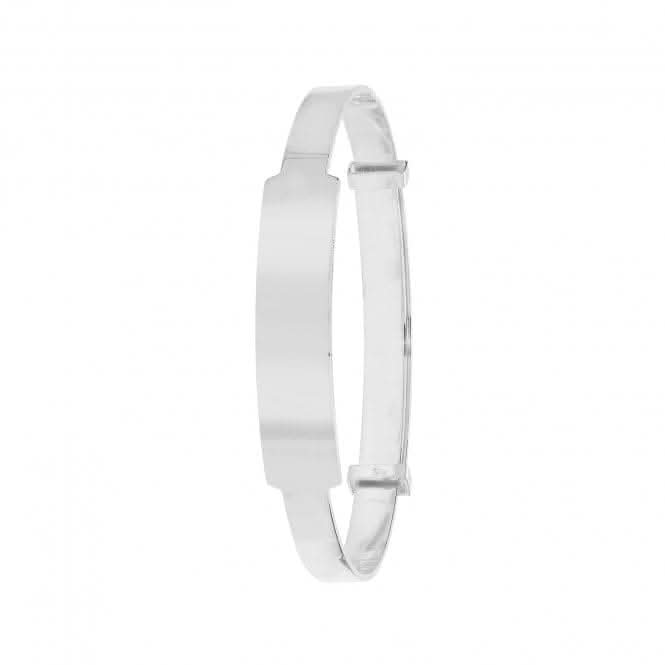 Acotis Silver Babies Round Plain ID Expandable Bangle G4376