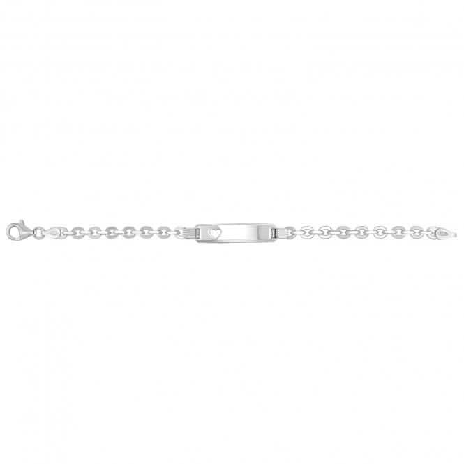 Acotis Silver Babies Cut-Out Heart ID Bracelet G2225