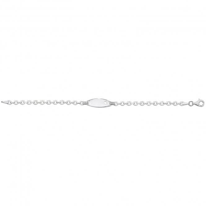 Acotis Silver Babies Star Cut-Out Oval ID Bracelet G2593