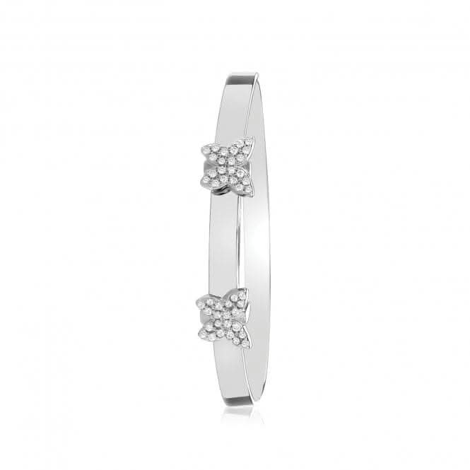 Acotis Silver Butterfly Baby Bangle G4441
