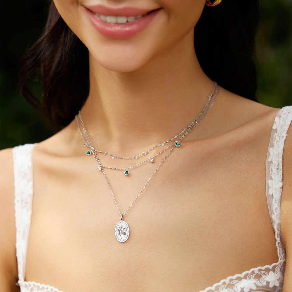 Silver Butterfly Pendant Necklace N064-05H