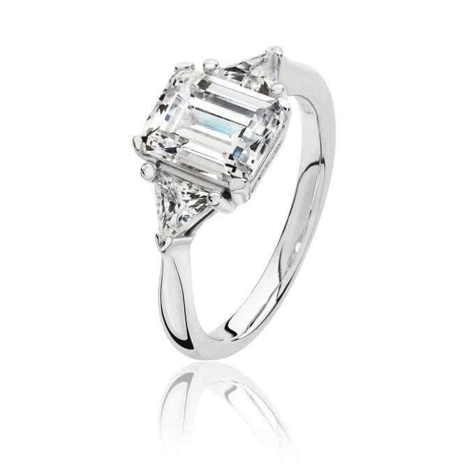 Silver & Co Claw 3-Stone Cut Cubic Zirconia Ring SRG0100CZ