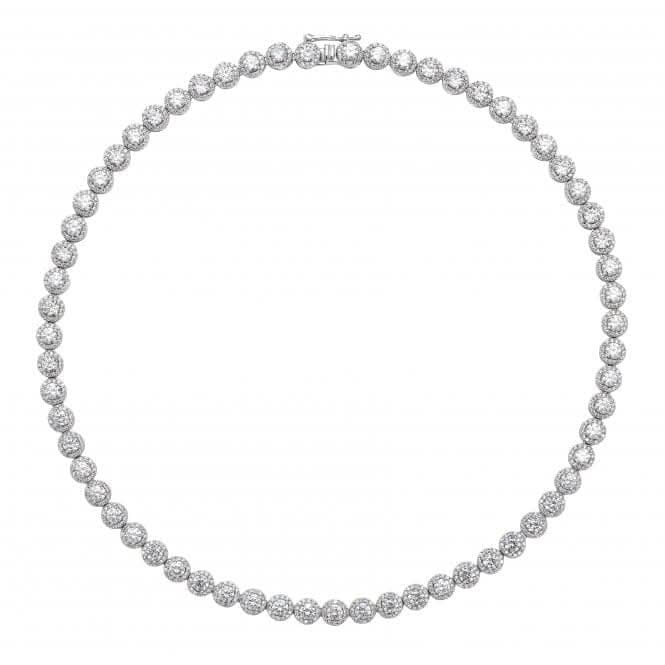 Silver Claw Set 4mm Round Cubic Zirconia Line Necklace SNG0016Silver & CoSNG0016