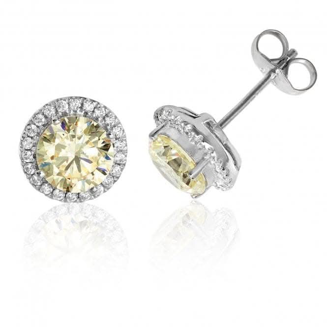 Silver Claw Set Halo Style Round Cubic Zirconia Stud Earrings SEG0009YZSilver & CoSEG0009YZ