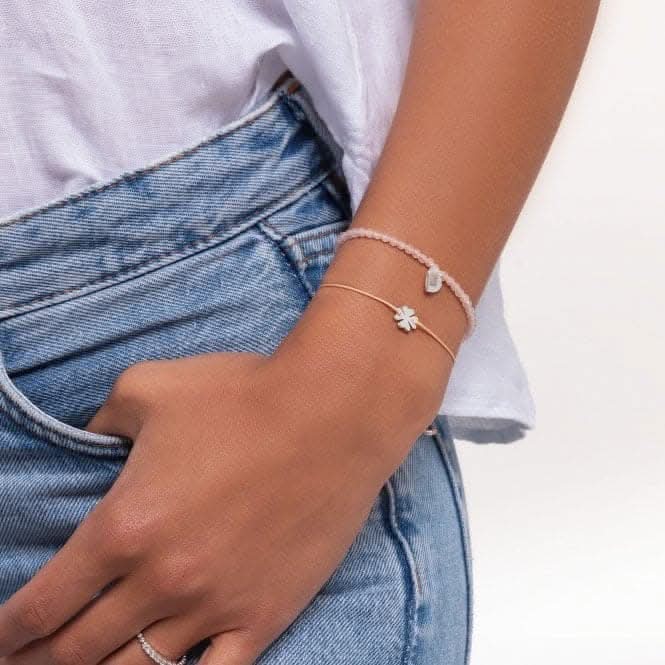 Silver Cloverleaf Cord Tie Bracelet A1995-173-19-L20v
