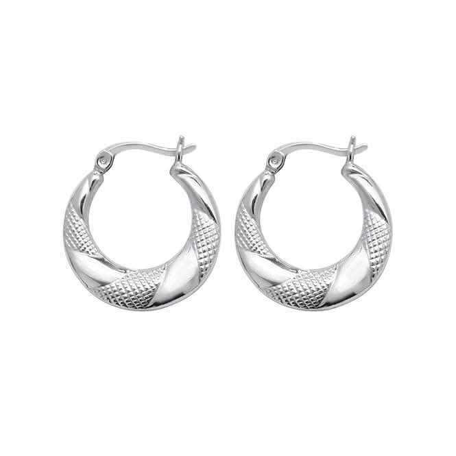 Silver Creole Earrings G51043Acotis Silver JewelleryTH - G51043