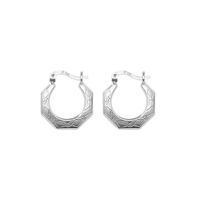 Acotis Silver 925 Filigree Creole Earrings G5872