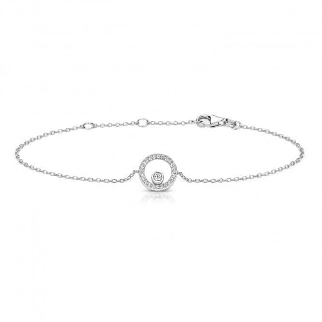 Silver & Co Cubic Zirconia Halo With Single Bubble Bracelet SBG0036