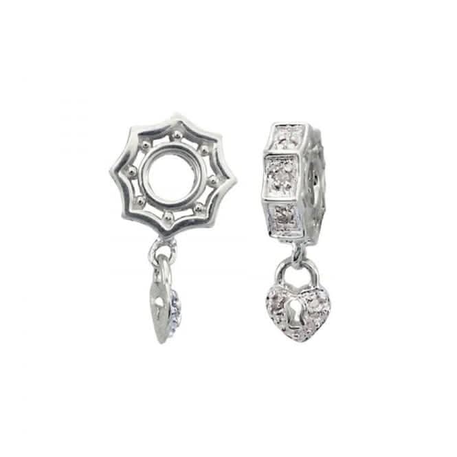 Silver & Diamond Heart Locket Dangle Charm S110DStorywheelsS110D