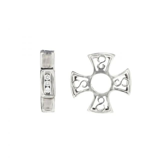 Silver & Diamonds Cross Charm S043D