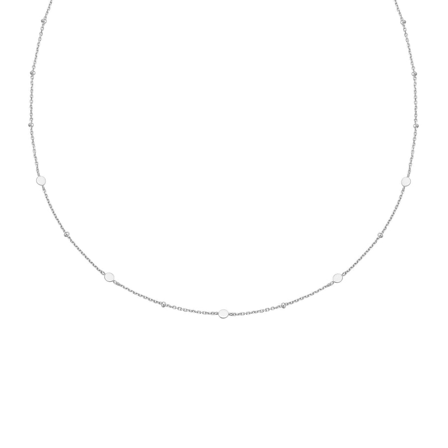 Silver Disc Station Necklace N063-01H