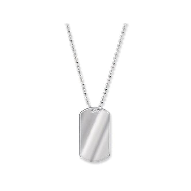 Silver Dog Tag & Bead Chain G3023Acotis Silver JewelleryTH - G3023