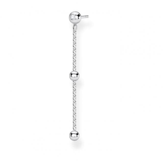 Silver Dot Chain Single Earring  H2149-051-14
