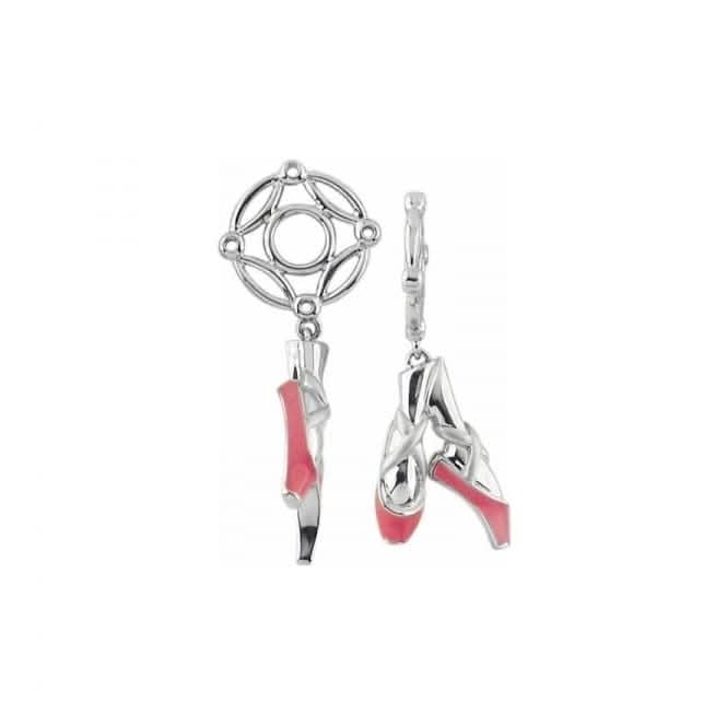 Silver & Enamel Ballet Shoe Dangle Charm S316