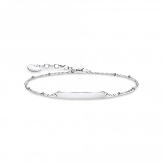 Silver Engravable Bar Dot Bracelet A1975-001-21-L19V