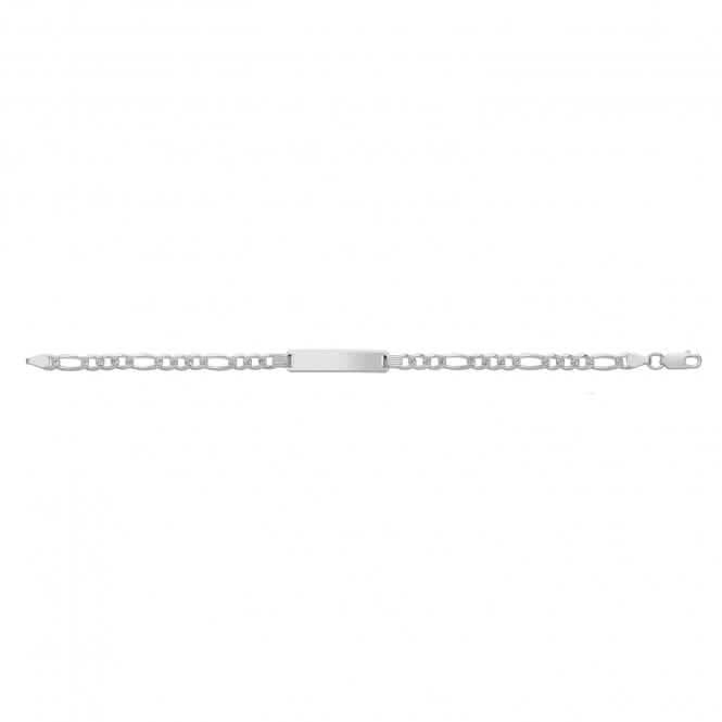 Silver Figaro Pave Id Bracelet G2105Acotis Silver JewelleryG2105/05