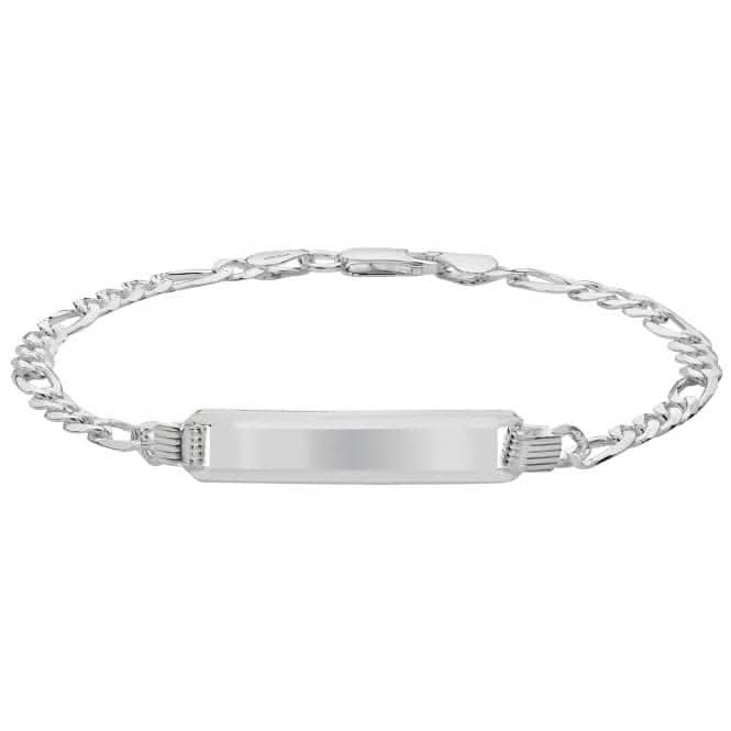 Acotis Silver  Id Bracelet Figaro PaveG2278