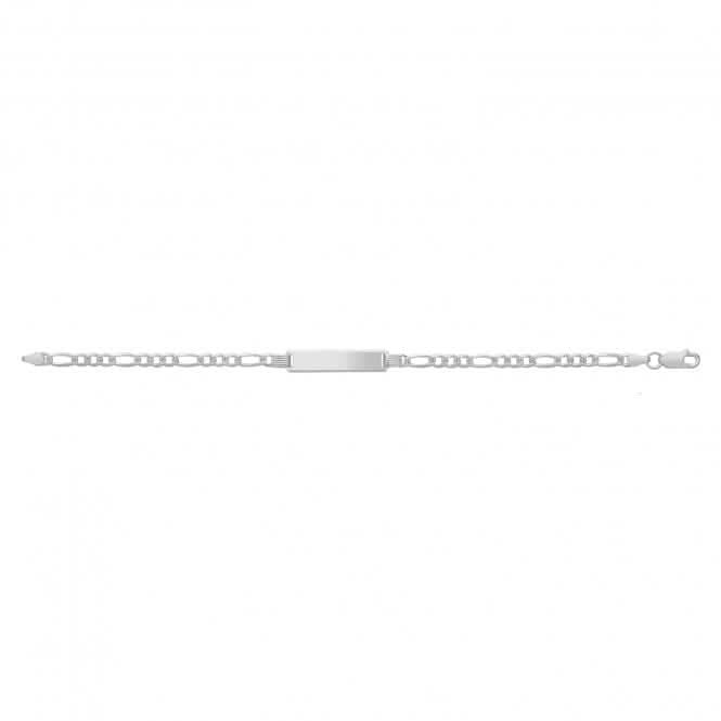 Silver Figaro Pave Id Bracelet G2278Acotis Silver JewelleryG2278/05