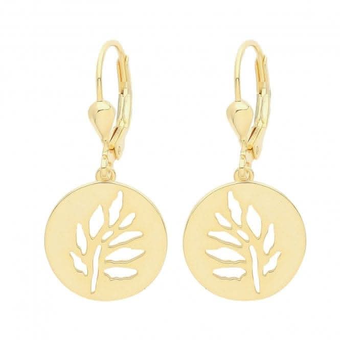Acotis Silver Earrings Gold Plated Branch Drop G51257GP