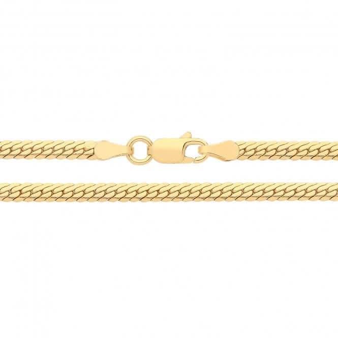 Silver Gold Plated D Shape Snake G1387YAcotis Silver JewelleryG1387Y/07