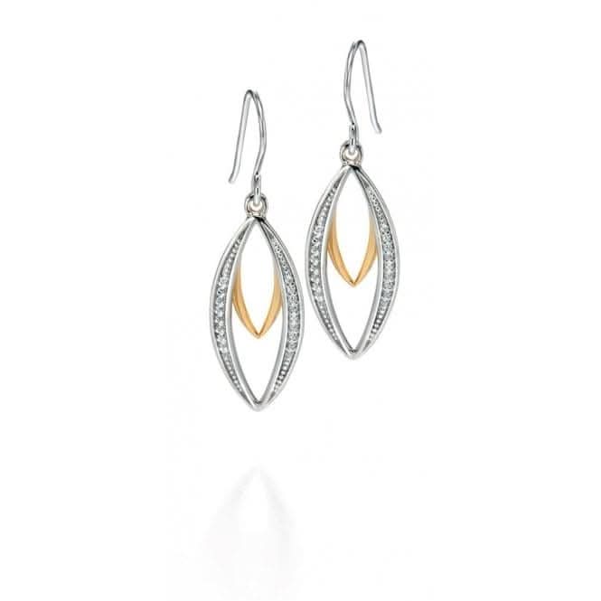 Fiorelli Silver Double Marquise Dangly Earrings E4678C