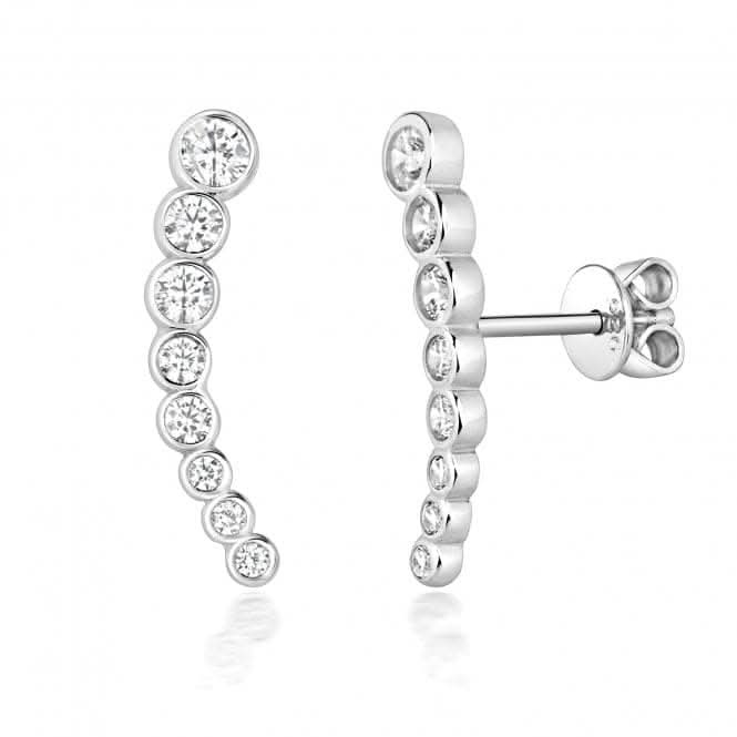 Silver & Co Graduated Rub Over Set Cubic Zirconia Earrings SEG0075