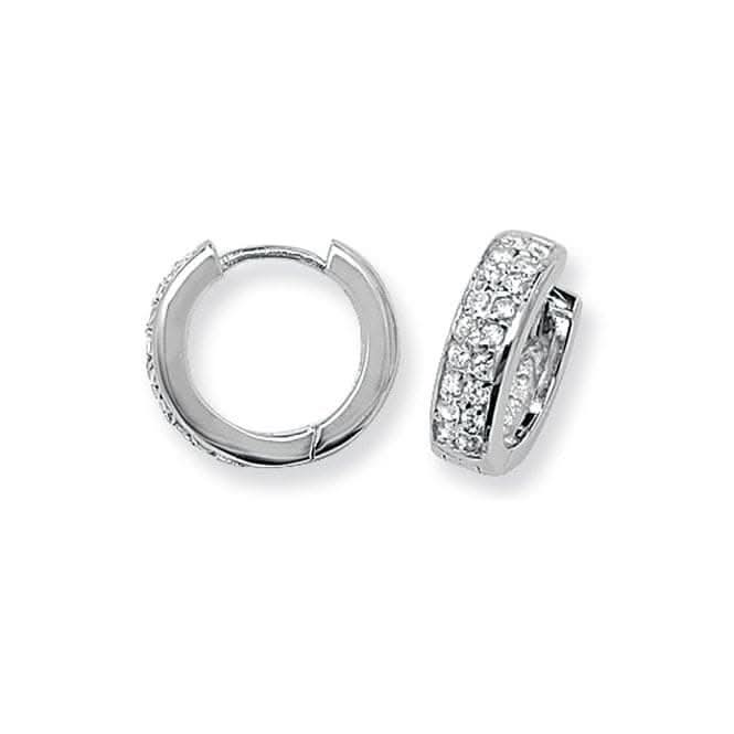 Acotis Silver Earrings Hinged Zirconia G5592