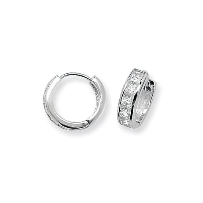Acotis Silver Earrings Hinged Zirconia G5593