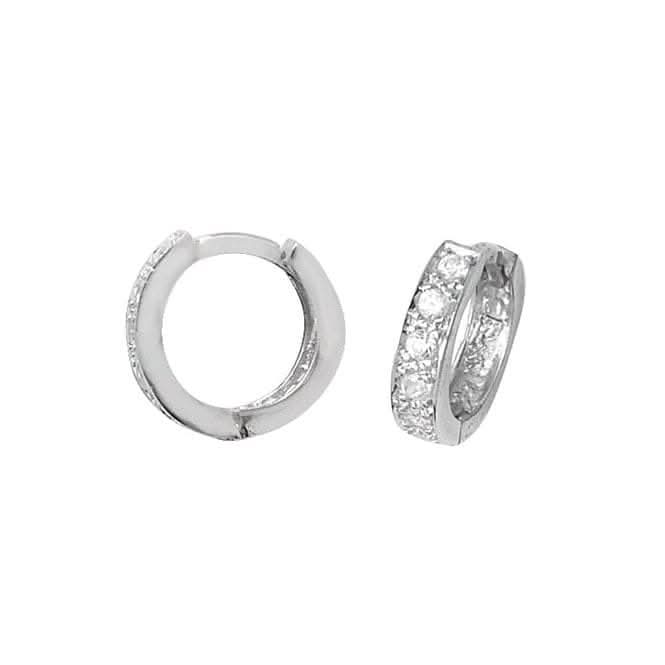 Silver Hinged Zirconia Earrings G5989Acotis Silver JewelleryTH - G5989