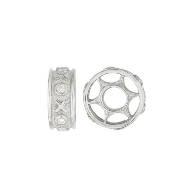Silver Hugs & Kisses Wheel Charm S081D