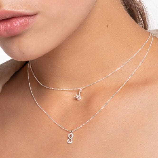 Silver Infinity Necklace 45cm KE2067-051-14-L45v