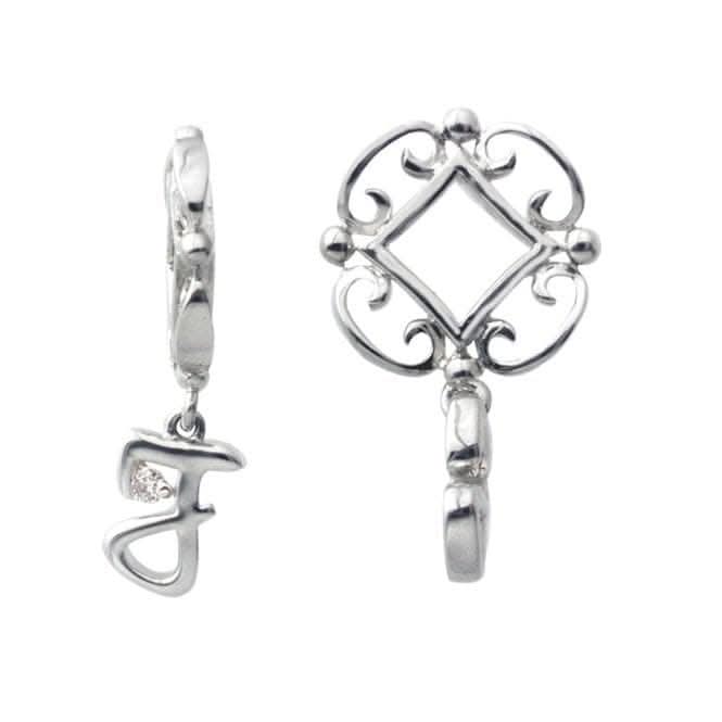Silver J Initial Dangle Charm S209D