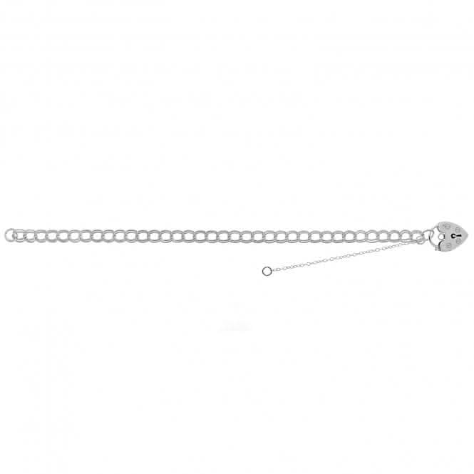 Acotis Silver Charm Bracelet With Heart Padlock G2088