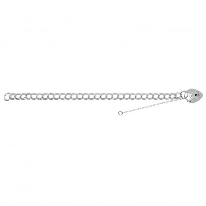 Acotis Silver Charm Bracelet With Heart Padlock G2089