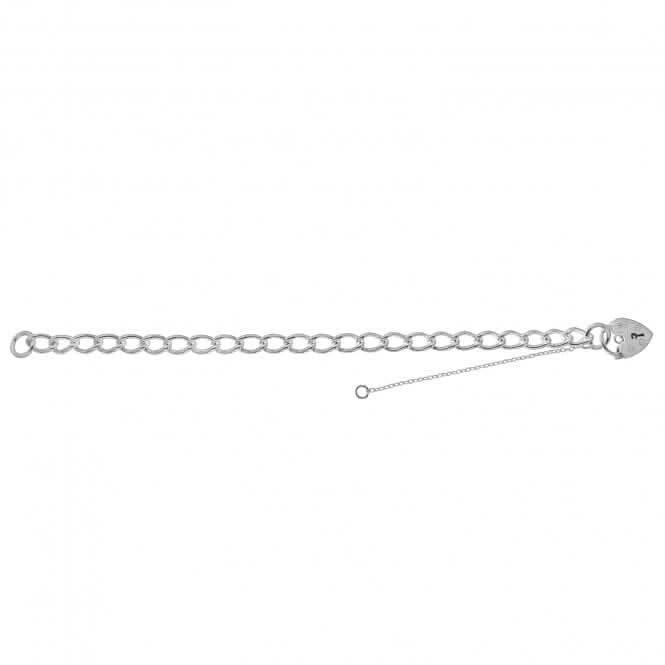 Acotis Silver Charm Bracelet With Heart Padlock G2092