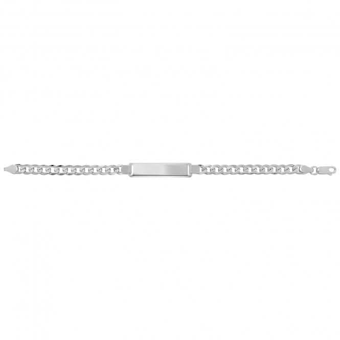 Acotis Silver Id Bracelet Curb Pave G2111