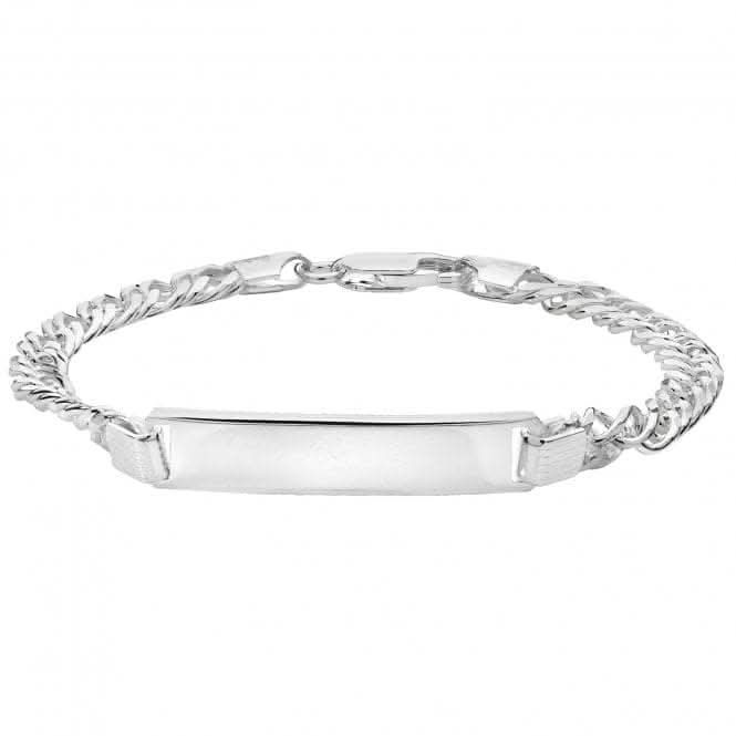 Acotis Silver Id Bracelet Double Curb G2109