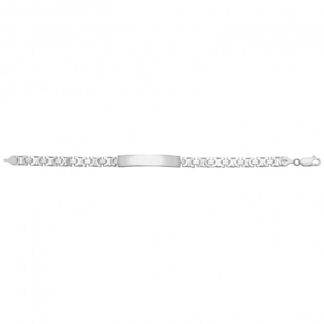 Acotis Silver Id Bracelet Flat Byzantine G2121