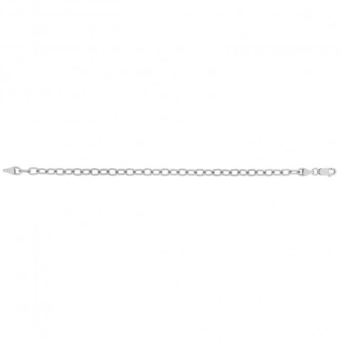 Silver Ladies Oval Cable rhodium Plated Bracelet G2313Acotis Silver JewelleryTH - G2313