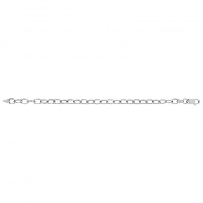 Silver Ladies Oval Cable rhodium Plated Bracelet G2314Acotis Silver JewelleryTH - G2314