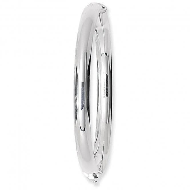 Acotis Silver Bangle Oval Plain D Shape Hinged G4126