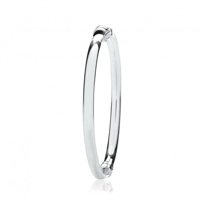Acotis Silver Bangle Oval Plain Hinged G4433