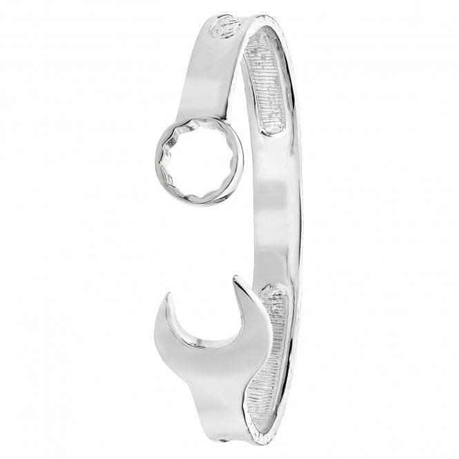 Acotis Silver Bangle Oval Zirconia Spanner G4418